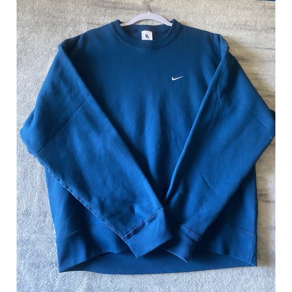 Nike Solo Swoosh Crewneck Sweatshirt Sweater M-Tall Valerian Blue CV0554-460 - Picture 1 of 5